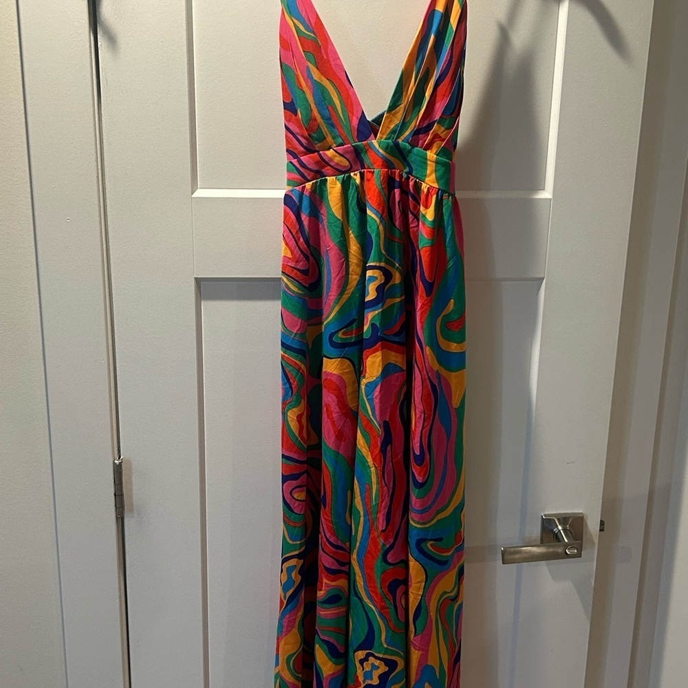 Vibrant Multicolor Maxi Dress Women’s Size Medium